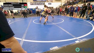 130 lbs Rr Rnd 1 - Hagen Remus, Barnsdall Youth Wrestling vs Dominik Dinger, Newkirk Takedown Club