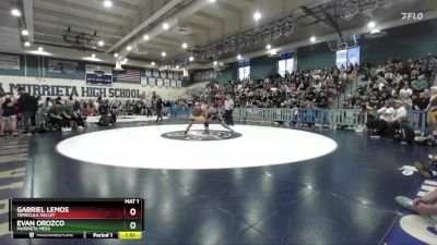 150 lbs 1st Place Match - Evan Orozco, Murrieta Mesa vs Gabriel Lemos, Temecula Valley