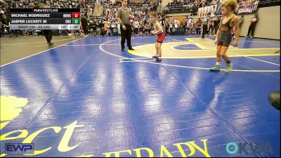 55 lbs Quarterfinal - Michael Rodriguez, Mustang Bronco Wrestling Club vs Jasper Lockett Jr, Cowboy Wrestling Club