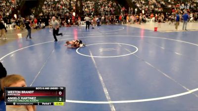 70 lbs Champ. Round 1 - Weston Brandt, Dorchester vs Angelo Martinez, Nebraska Wrestling Academy