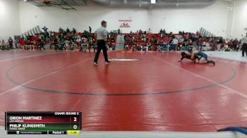 113 lbs Champ. Round 2 - Orion Martinez, Las Animas vs Philip Klingsmith, Fossil Ridge