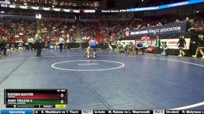 1A-160 lbs Cons. Round 2 - Rory Prazak II, Central Springs vs Kayden Baxter, AHSTW