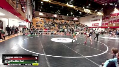130 lbs Quarterfinal - Samantha Brannan, Pinedale vs Lilyahna Hancock, Sheridan