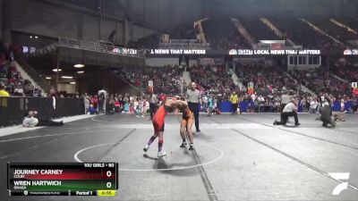 80 lbs Quarterfinal - Wren Hartwich, Onaga vs Journey Carney, Colby