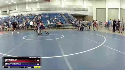 110 lbs Quarterfinal - Devin Ehler, IL vs Beck Yurkunas, MI