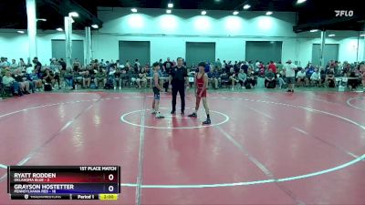 110 lbs Placement Matches (8 Team) - Ryatt Rodden, Oklahoma Blue vs Grayson Hostetter, Pennsylvania Red