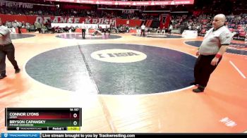 1A 157 lbs Quarterfinal - Bryson Capansky, Fithian (Oakwood) vs Connor Lyons, LeRoy