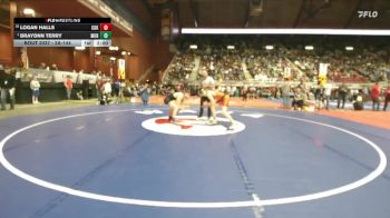 2A-144 lbs Champ. Round 1 - Braydnn Terry, Moorcroft vs Logan Halls, Cokeville