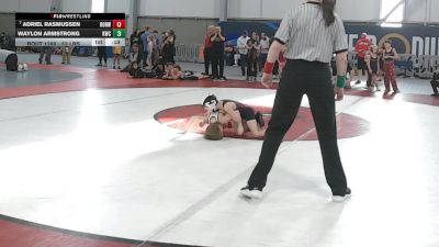 53 lbs Cons. Quarters - Waylon Armstrong, Kalispell Wrestling Club vs Adriel Rasmussen, Rock Of Redmond Wrestling