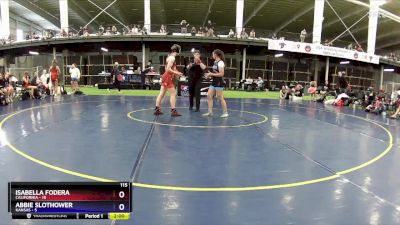 115 lbs Round 2 (8 Team) - Isabella Fodera, California vs Abbie Slothower, Kansas