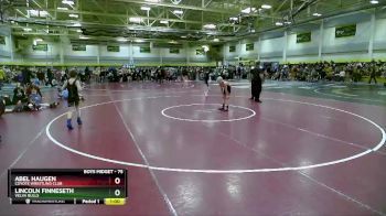 75 lbs Cons. Round 4 - Lincoln Finneseth, Velva Bulls vs Abel Haugen, Coyote Wrestling Club