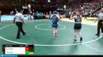 161 lbs Cons. Semi - Alison Evans, Vista Ridge vs Anastyn Livesay, Ft Lupton