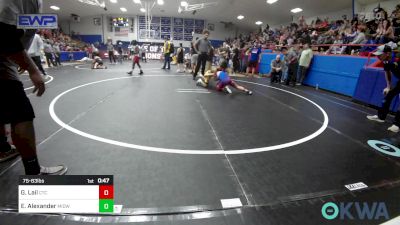 75-83 lbs Rr Rnd 2 - Grady Lail, Chandler Takedown Club vs Elijah Alexander, Midwest City Bombers Youth Wrestling Club