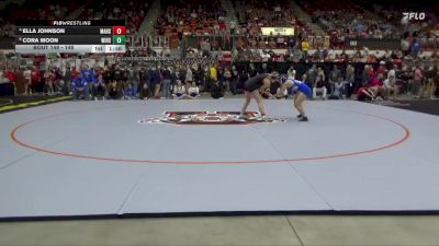 145 lbs Quarterfinal - Cora Moon, Winfield HS vs Ella Johnson, Marysville HS