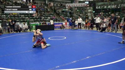 78 lbs Cons. Sub-quarters - Cohen Edwards, Moyer Elite vs Wyatt Wiese, Ace Wrestling Academy