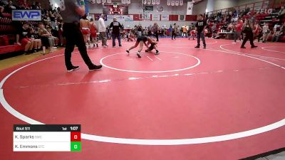 76-80 lbs Rr Rnd 3 - Kiowa Sparks, Salina Wrestling Club vs Kimberly Emmons, Grove Takedown Club