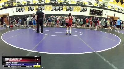 70 lbs Round 2 - Josh Musselman, Dragon Wrestling Club vs Henry Riesen, The Fort Hammers Wrestling