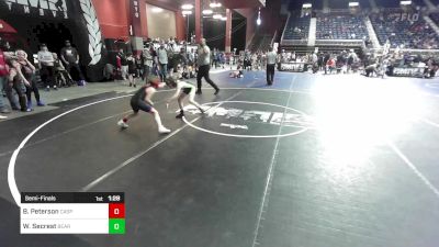 81 lbs Semifinal - Beau Peterson, Casper WC vs Wyatt Secrest, Bear Cave