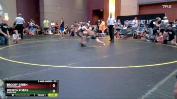 55 lbs Cons. Semi - Weston Myers, Pawhuska vs Brodey Green, Flight Company