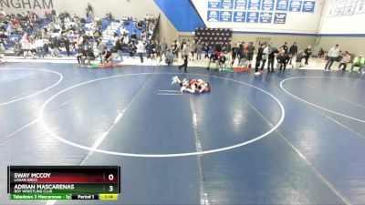 88 lbs Quarterfinal - Adrian Mascarenas, Roy Wrestling Club vs Sway McCoy, Logan Grizz