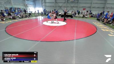 145 lbs Round 3 - Colton Weiler, Wisconsin vs Ayden Hood, Tennessee