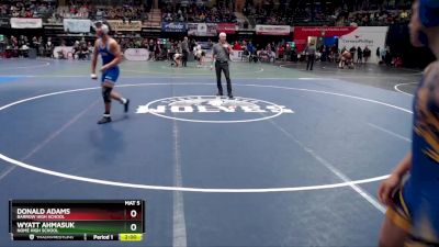 189 lbs Quarterfinal - Wyatt Ahmasuk, Nome High School vs Donald Adams, Barrow High School