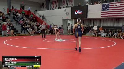 110 lbs Cons. Round 3 - Eva Kriegel, Iowa Valley vs Emily Sieren, English Valleys