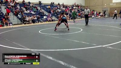 174 lbs Quarterfinal - Olajuwon Sobomehin, Clackamas Unattached vs Ethan Contreras, University Of Oregon