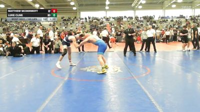 145 lbs Semifinal - Matthew McDermott, NY vs Luke Cline, MO