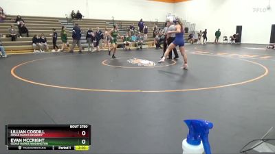 142-151 lbs Round 5 - Lillian Cogdill, Cedar Rapids Kennedy vs Evan McCright, Cedar Rapids Washington