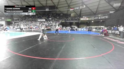 Girls 4A 170 lbs Champ. Round 1 - Roslyn Bickerdike, Woodinville (Girls) vs Gianna Sowers, Davis (Girls)