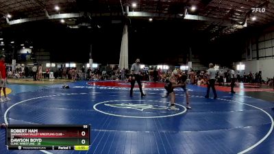 95 lbs Semifinals (4 Team) - Robert Ham, SHENANDOAH VALLEY WRESTLING CLUB vs Dawson Boyd, CLINIC WRESTLING