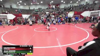 58-61 lbs Round 3 - Isaac Howard, Franklin Central WC vs Colton Koers, Dragon WC