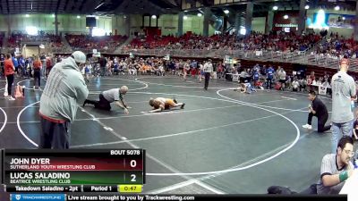 85 lbs Champ. Round 2 - John Dyer, Sutherland Youth Wrestling Club vs Lucas Saladino, Beatrice Wrestling Club