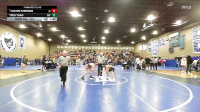 113 lbs 5th Place Match - Colton Shipman, Justin Garza vs Reo Thao, Sunnyside