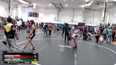 108 lbs Cons. Semi - Garret Gregory, Summerville Takedown Club vs Anderson Hider, Core Wrestling