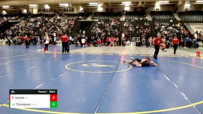 95 lbs Cons. Round 1 - Justin Thompson, Wray Wrestling Club vs Patrick Varela, Kearney Matcats