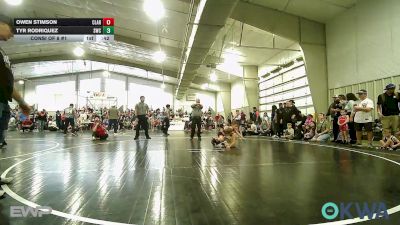 52 lbs Consi Of 8 #1 - Owen Stimson, Claremore Wrestling Club vs Tyr Rodriquez, Salina Wrestling Club