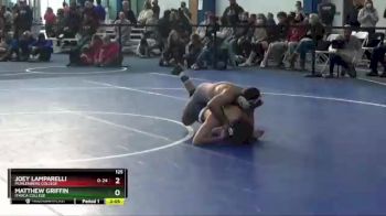 125 lbs Quarterfinal - Matthew Griffin, Ithaca College vs Joey Lamparelli, Muhlenberg College