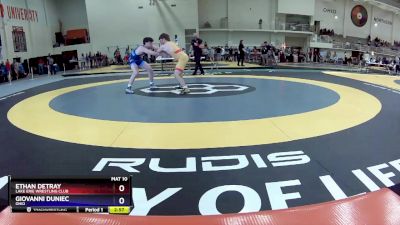 150 lbs Cons. Semi - Ethan DeTray, Lake Erie Wrestling Club vs Giovanni Duniec, Ohio