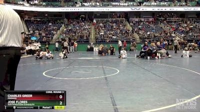 2A 215 lbs Cons. Round 3 - Jose Flores, Southwestern Randolph vs Charles Greer, Madison