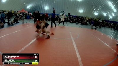 110 lbs Round 2 (3 Team) - Ayden Hudson, Kardiac Kidz vs Ben Boyle, CP Wrestling