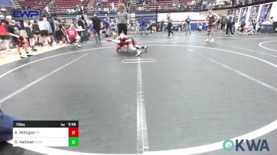 70 lbs Quarterfinal - August Milligan, Pauls Valley Panther Pinners vs Decklan Kelman, Plainview Wrestling