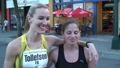 Carrie and Megan Post Race- USATF Mile Road Championships.