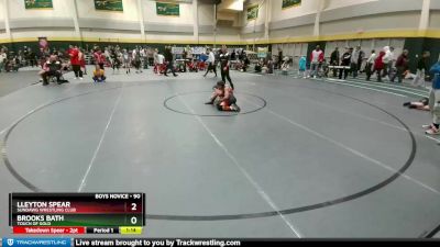 90 lbs Champ. Round 1 - Brooks Bath, Touch Of Gold vs Lleyton Spear, Sundawg Wrestling Club