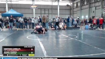 132 lbs Cons. Round 2 - Santiago Carbajal, East Valley Middle School vs Bogen Church, Idaho Gold Wrestling