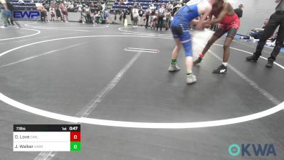 73 lbs Rr Rnd 5 - Damari Love, Carl Albert vs Jaxon Walker, Harrah Little League Wrestling