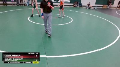 102 lbs Cons. Round 2 - Hudson Thonhoff, Pinedale Pummelers vs Oliver Barbour, Cowboy Kids Wrestling Club