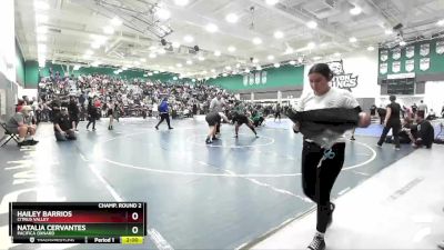 235 lbs Champ. Round 2 - Natalia Cervantes, Pacifica Oxnard vs Hailey Barrios, Citrus Valley