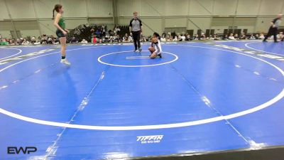 90 lbs 3rd Place - Lyric Diggs, Super Girls K-6 Blue vs Makinley McNabb, Oklahoma Mafia Girls K-6
